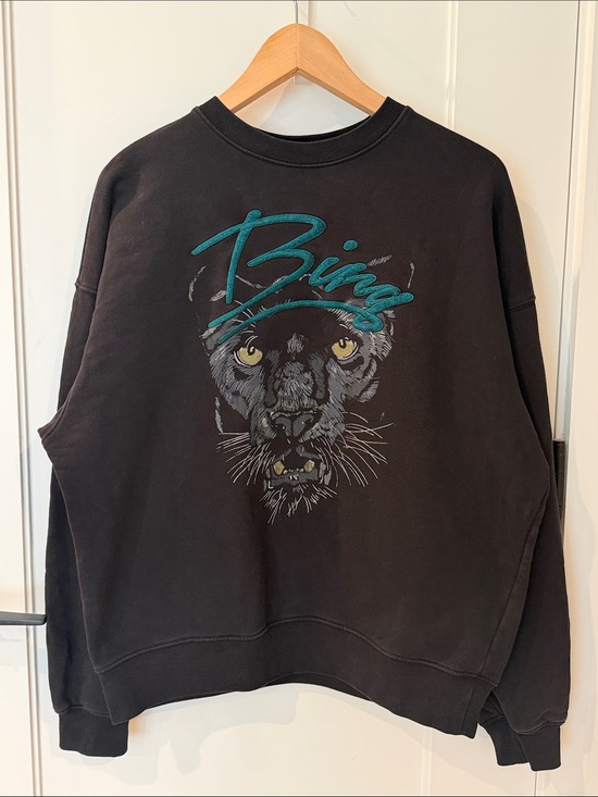 Anine Bing Tops - Anine Bing Black Kenny Panther Graphic Sweatshirt small